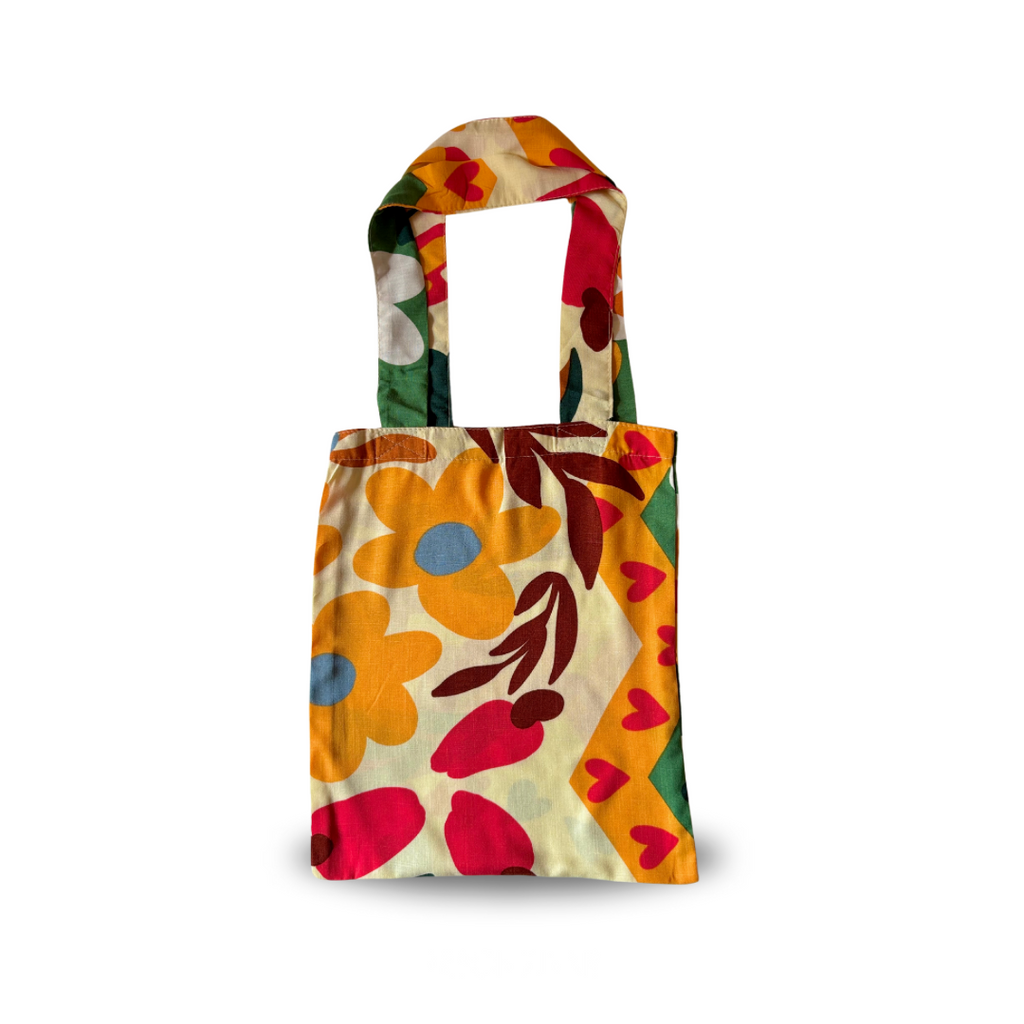 Orange flower printed bag