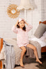Handmade Red Linen Striped with Pink Trim Kids Pyjama